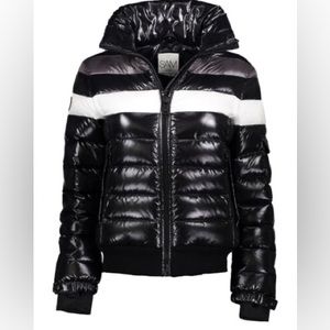Barely used SAM. jacket Black jacket with White and grey stripe